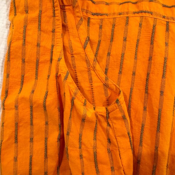 Coldwater Creek Orange Striped Sleeveless Button Down Blouse Women’s Large Boho - Picture 9 of 12